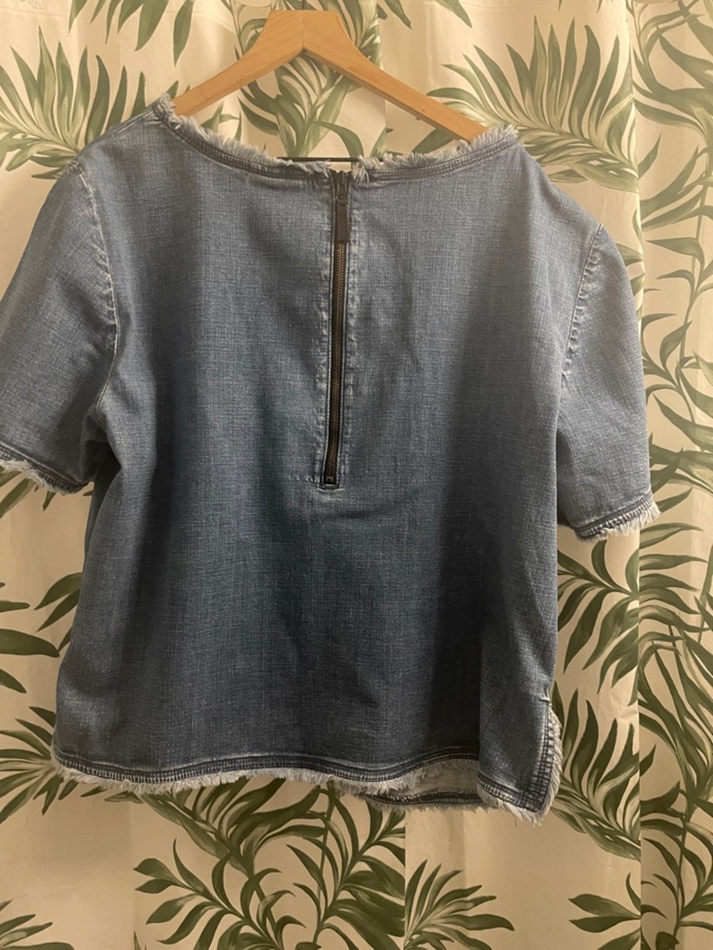 Lane Bryant Washed Blue Short-Sleeve Denim Top - Picture 5 of 5
